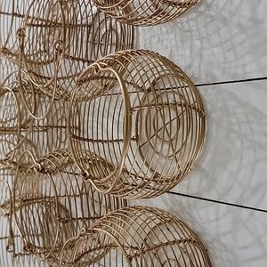 Gold wire baskets - set of 10